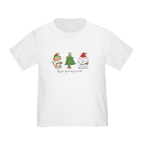 CafePress - Cat And Dog Christmas Toddler T Shirt - Cute Toddler T-Shirt, 100% Cotton