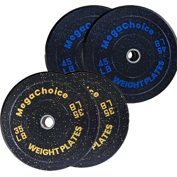 High Bounce Colored Rubber Bumper Plates Set – 2-Inch International Games Weight Plates for Barbell – Durable Strength Training Weights for Home Gym, Weight Lifting & Fitness – 160 lbs #2