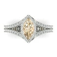 thumbnail image 2 of 1.2ct marquise cut brown natural morganite 18k white gold halo Bridal Wedding Engagement Promise Anniversary Ring for Women size 8.25, 2 of 7