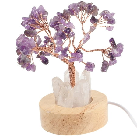

Night Stand Lamp Bedside Light Bedrooms Decor Amethyst Crystal Tree