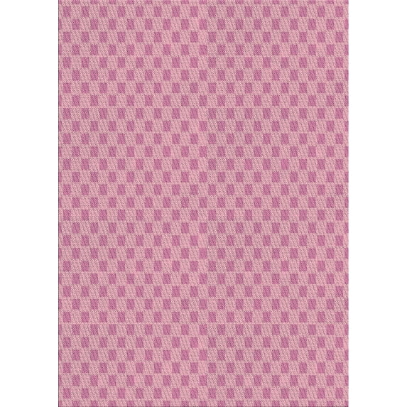 Ahgly Company Machine Washable Indoor Rectangle Transitional Dark Pink Area Rugs, 7' x 10'