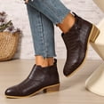 thumbnail image 5 of OKBOP Women's Orthopedic Boots Round Toe Zip-Up Arch Support Block Heel Brown Stylish Women's Boots Sizes 42, 5 of 5