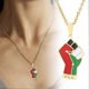 thumbnail image 4 of Gold PSilver lated Palestine Flag Fist Necklace Pendant 60cm Chain Palestinian, 4 of 5
