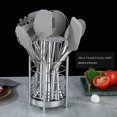 thumbnail image 4 of HH 38 Piece Silicone kitchen Cooking Utensils Set with Utensil Rack,Silicone Head and Stainless Steel Handle Cookware, Kitchen Tools for Utensil Sets,Non-Stick kitchen Gadgets,Dishwasher Safe(Silver), 4 of 17