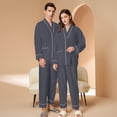 thumbnail image 3 of Gibobby Pijama estampada para mujer Conjunto de ropa casual transpirable y absorbente de manga larga de color sólido para mujer(Gris,G), 3 of 5