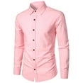 thumbnail image 3 of KelaJuan Men's Casual Lapel Collar Shirt, Solid Color Long Sleeve Button Down Loose Simple Blouse, 3 of 5