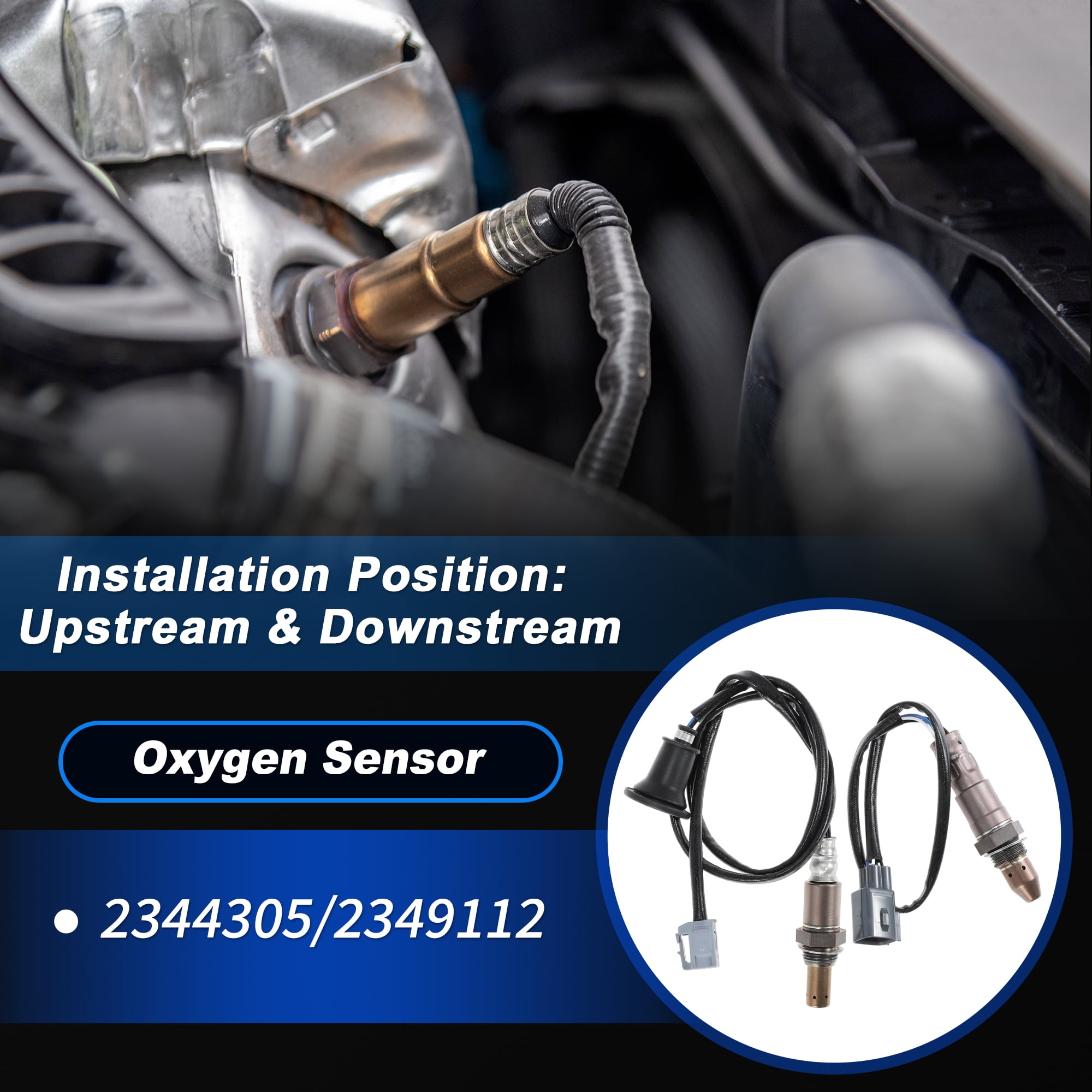 Upstream & Downstream Oxygen Sensor for Toyota Corolla 1.8L L4 2011-2013 for Toyota Matrix 1.8L L4 2011 2012 2013 2014 2344305/2349112 2pcs