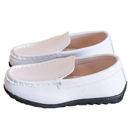 

Autumn Children Boy Casual Shoes Flat Bottom Soft Non Slip Slip On Dress Shoes Comfortable Solid Color