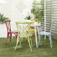 thumbnail image 4 of DecMode 30"W, 30"H Aluminum Farmhouse Outdoor Dining Table, White, 1-Piece, 4 of 14