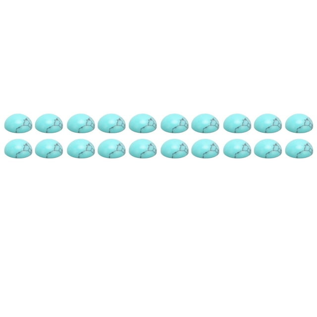 Perles Turquoise, 20 Pcs Demi-Rondes Naturelles Ensemble de Perles Turquoise Naturelles Meilleures de Sa Catégorie