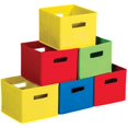 thumbnail image 1 of Guidecraft School Supply 6 piece Fabric Storage Bin Set in Multicolor, 1 of 3