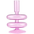 thumbnail image 1 of GFDYREE Clear Glass Candle Holders Glass Taper Candle Holder Decorative Glass Candlestick Holders for Dining Table Centerpieces Wedding Church （Purple）, 1 of 7