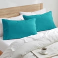 thumbnail image 2 of Nestl King Size Fundas de almohada 2 piezas - Funda de almohada suave - Funda de almohada ligera color verde azulado - Funda de almohada de microfibra tamaño King - 20 x 40 pulgadas - Cierre de sobre, 2 of 5