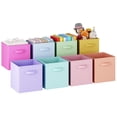thumbnail image 1 of Cajas de Almacenamiento Plegables de Tela, Cubos de Almacenamiento 28 cm, Juguetero Organizador Infantil para Niños, Cajas Organizadoras Contenedores para Clósets, Cajas para Ropa, Juego de 8, 1 of 8