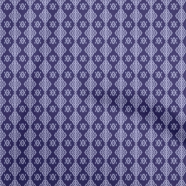 oneOone Polyester Spandex Blue Fabric Geometric Craft Projects Decor Fabric Printed By The Yard 56 Inch Wide