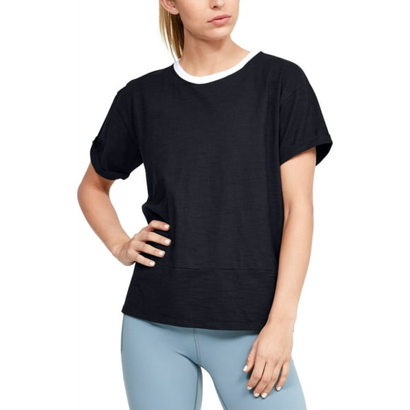 Under Armour Women’s Charged Cotton Ringer T-Shirt, Black, XX-Large