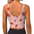 thumbnail image 4 of Goofa Strawberry Printed Sports Bras for Women, High Impact Running Bra Workout Crop Tank Tops Longline Sports Bra Push up-Medium, 4 of 9
