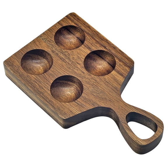 Natural Wooden Eggs Holder Carriers For Refrigerator Countertops Kitchen Organizers With Handle Design Eggs Storage Tray