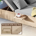 thumbnail image 6 of MAYEERTY Outdoor Double Sunbed, Wicker Patio Recliner Set with Adjustable Backrest and Seat, Cushions Included, 6 of 9