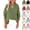 #03 Army Green, variant on Womens Casual Gauze Button Neck Long Sleeve Oversized Blouses Tops, Gauze Shirts for Women, Gauze Tops and Blouses,S,#03 White