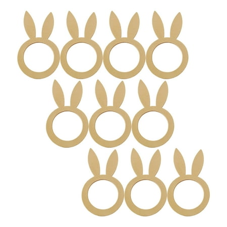 

Younar 10PCS Wood Rabbit Napkin Ring Wood for Easter Party Dinner Decor