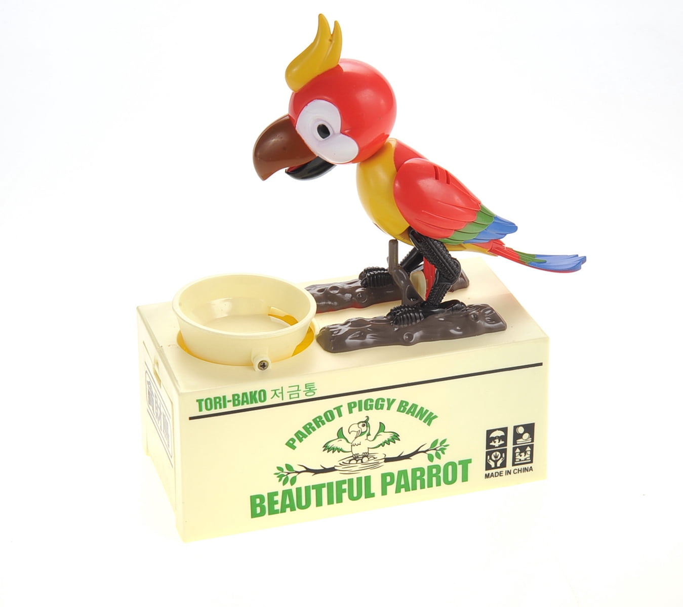 PlayWorld CoinCollector Parrot Coin Bank - Red