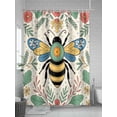 thumbnail image 5 of Fsddascl Bee Flowers Shower Curtain Set - Long 72" x 84" Washable Bathtub Curtain with 12 Hooks, Farmhouse Retro Botanical Floral Dots Waterproof Fabric Stall Shower Curtains for Bathroom/Bathtub, 5 of 6