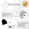 thumbnail image 2 of Uloveido 8mm Platinum Plated Men's Promise Rings Cubic Zirconia Wedding Engagement Bands Ring for (Platinum, Size 7) KR201, 2 of 7