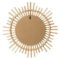 thumbnail image 4 of Sunburst Decorative Natural Rattan Wood Round Modern Boho Hanging Wall Mirror, 4 of 7
