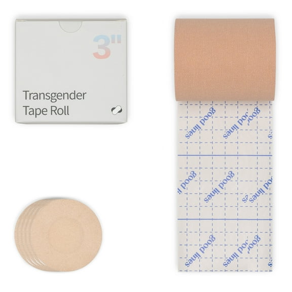 Transgender Tape 3", FTM Binder for Chest Binding, Tucking, Extra Wide Kinesiology Tape, 16.5 feet (Beige)