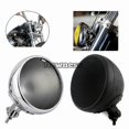 thumbnail image 2 of Motorcycle Universal Bottom Mount 7" Headlight Led Headlamp Light Cover Bucket Housing For Harley Custom Black/chrome, 2 of 4