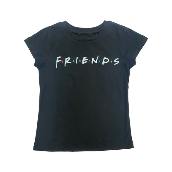 Friends Tv Series Girls Short Sleeve Black Graphic T-Shirt Tee XS 6/6X