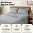 thumbnail image 4 of Lux Decor Rayon from Bamboo Blend Queen Sheets Deep Pockets - 4 Piece Cooling Bed Sheets Set, Gray, 4 of 9
