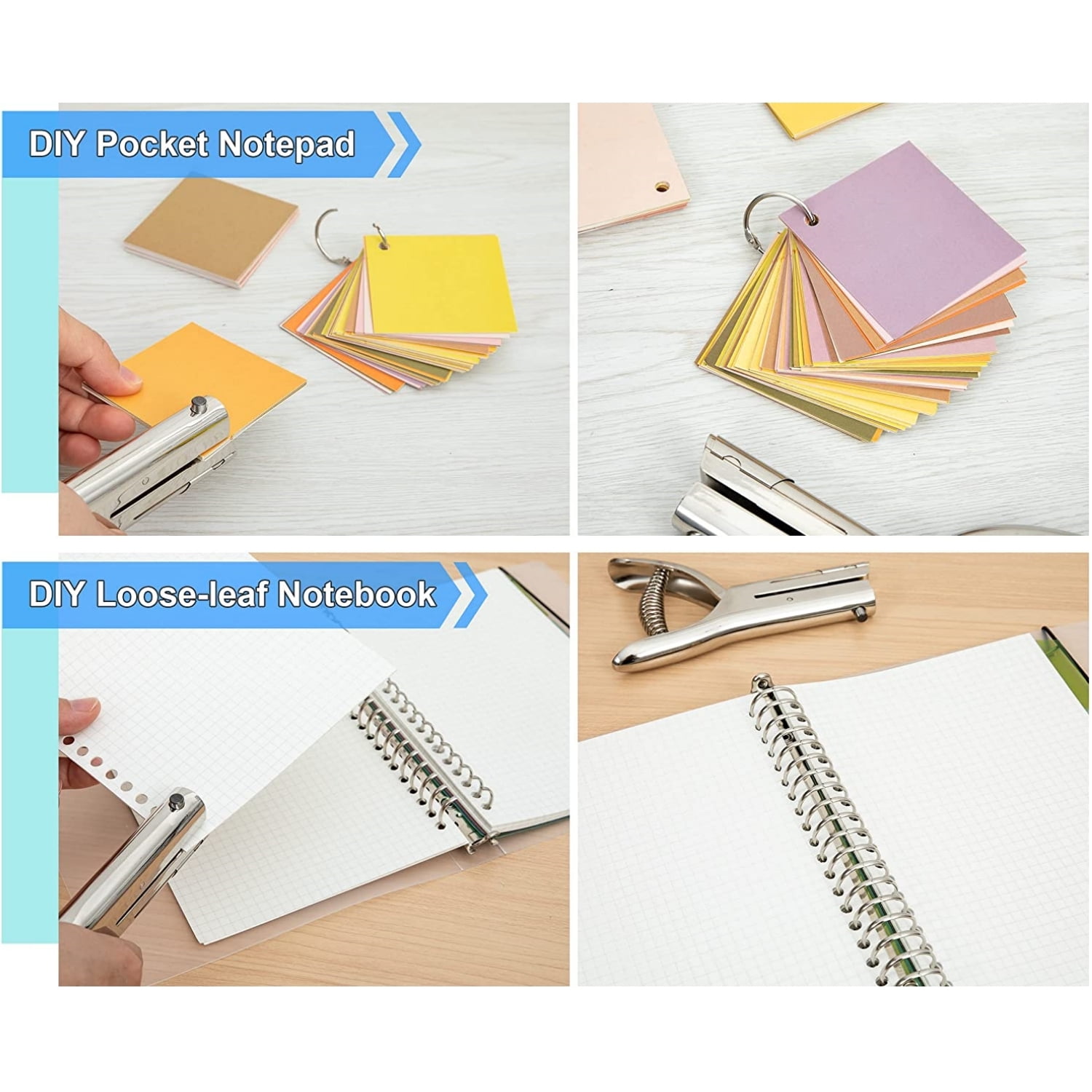PloutoRich Hole Puncher, Single Hole Punch, Heavy Duty Paper Puncher Single, Portable Hand Held Long Hole Punch for Paper Cards Plastic Cardboard, 6mm