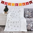 thumbnail image 2 of ASPMIZ Merry Christmas Throw Blanket, White Winter Carpet Blanket for Couch, Silver Snowflake Plush Fleece Blanket for Adult Kids, Warm Bed Napping Blanket for Sofa Bedroom Xmas Decor, 50" x 60", 2 of 7
