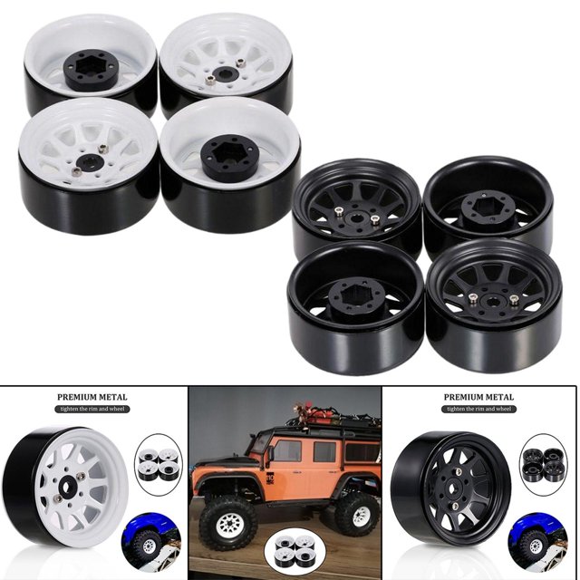 8x 1:10 9 Wheel Rims Crawler for Axial Scx10 Axi03007 90046 DIY Hugo Mini cubo de rueda