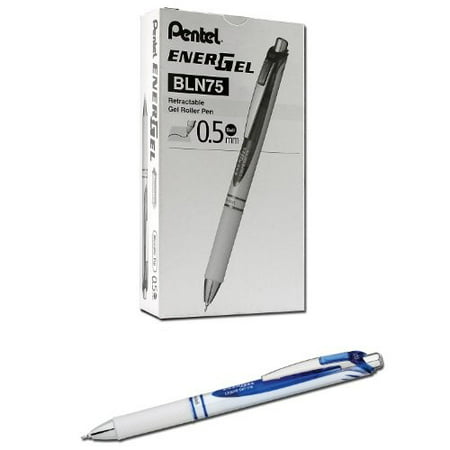 Pentel Gel Pen Retractable/Refillable Needle Tip 0.5mm 12/DZ BE Ink BLN75PWCDZ