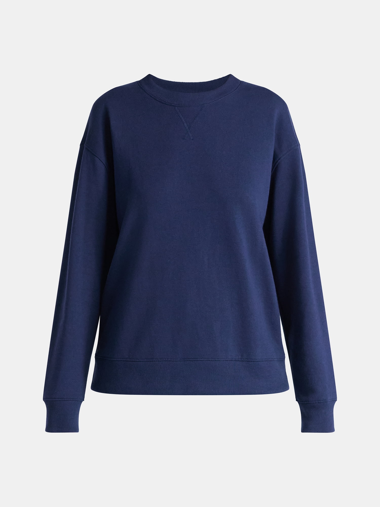 Time and Tru Women's and Women's Plus Crewneck Sweatshirt with Long Sleeves, Sizes XS-4X