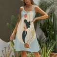thumbnail image 3 of Ocean Cute Mermaid Women's Summer Dresses 2025 Beach Casual Sleeveless Floral Print Tank Loose Sundress, 3 of 8