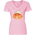 thumbnail image 3 of Inktastic Cute Hermit Crab on Beach Women's V-Neck T-Shirt, 3 of 5