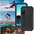 thumbnail image 5 of Compatible Samsung Galaxy S22 Ultra Metal Silicone Case with Screen Protector and Camera Cover Mens,Shockproof Aluminium Rugged Metal Case for Samsung S22 Ultra Phone Case with Kickstand Black, 5 of 15