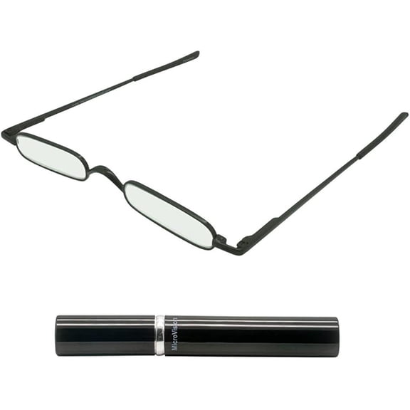 MicroVision Optical Original Mini Reader Reading Glasses With Tube Case For Women and Men Lightweight & Portable Eyeglasses