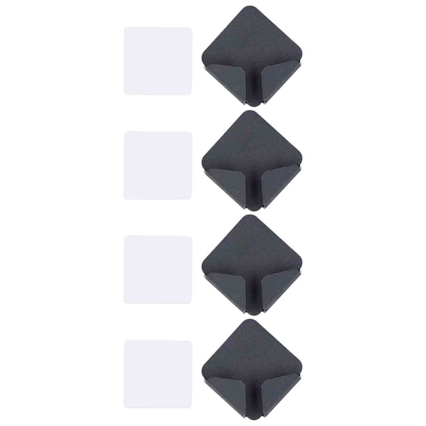 4 soportes para cables de alimentación NoPunch, para pared, color negro