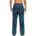 thumbnail image 7 of FREEAMG Men's Pajama Pants with Pockets Sleepwear Lounge Pants Stretch Casual Geometric Navy 3, 7 of 7