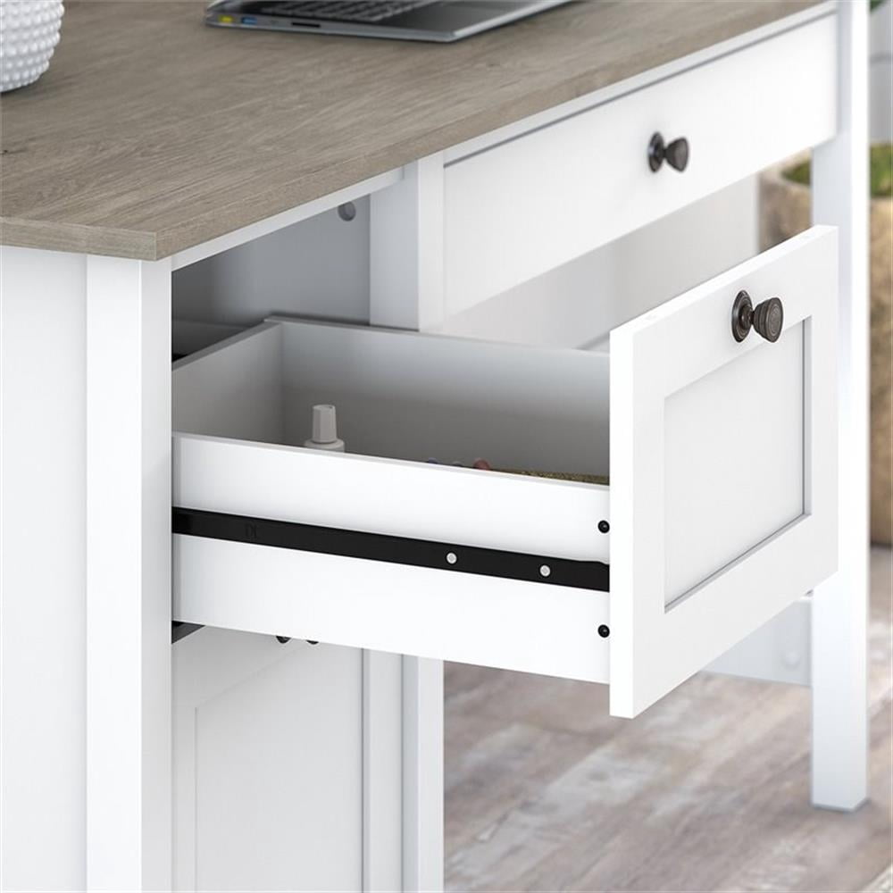 Mayfield 54W Computer Desk with Drawers in Shiplap Gray/White - Engineered Wood