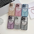 thumbnail image 6 of Luxury Glitter Electroplate Love Heart Sparkle Phone Case Lens Protective Cover Compatible with iPhone 13 Pro, Purple, 6 of 7