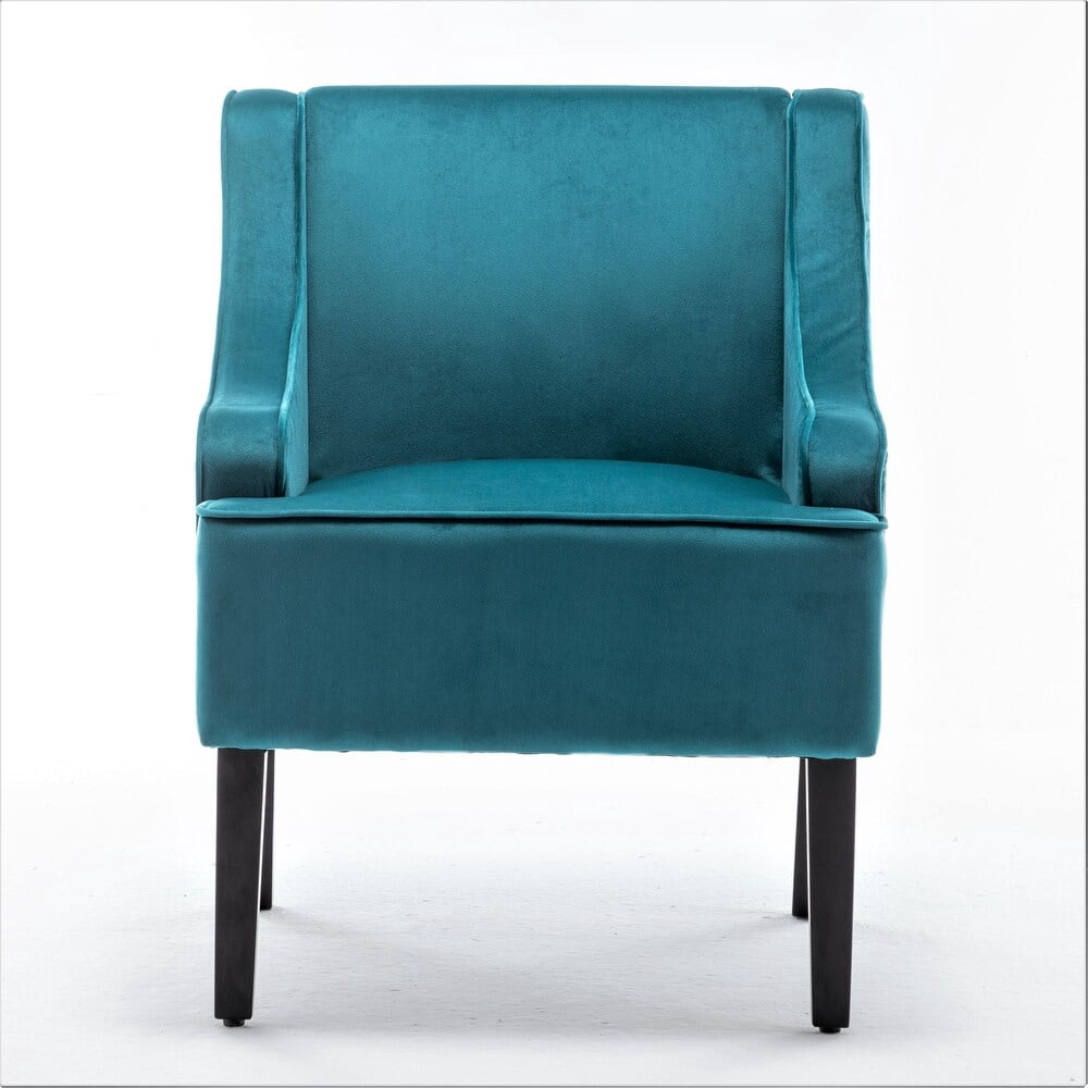 Uspridefurniture Correen 25" Wide Microfiber Accent Chair with Recessed Arms, Bluenish Green