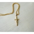 thumbnail image 3 of 18K Rope Gold Filled Cross Crucifix Pendant Necklace for Men Women Wife Husband Religious Fashion Jewelry, 3 of 5