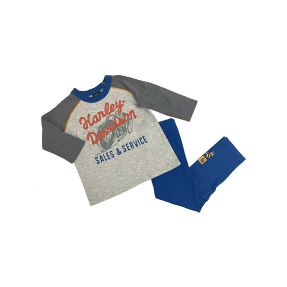 Harley-Davidson Little Boys' 2-Piece Toddler 3/4 Sleeve Tee & Pant Set (4/5T), Harley Davidson