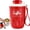 Red, variant on Coffee Vacuum Flask, Portable Coffee Cup with Lid & Handle, Stainless Steel Insulated Water Bottle, Travel Coffee Mug for Hot and Cold Drinks (White, Temperature Display)